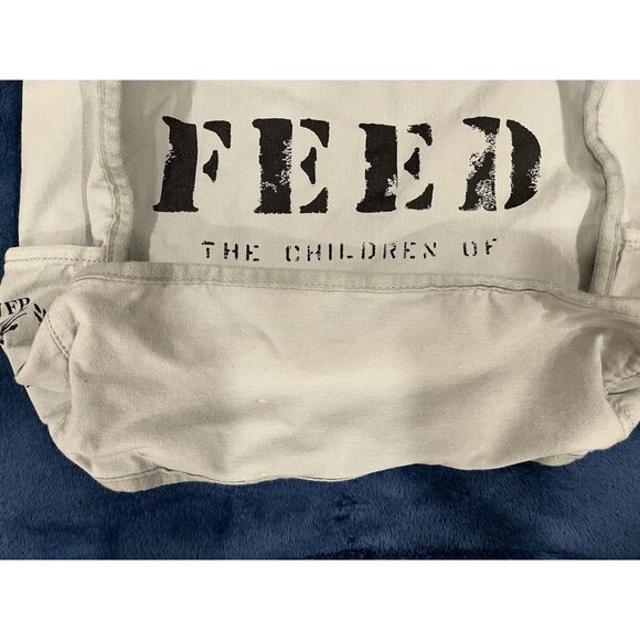 FEED The Children Large Canvas Light Blue Tote Bag - Picture 15 of 16